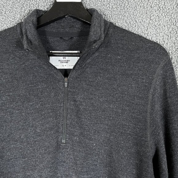 Reigning Champ 100% Merino Wool 1/4 Zip Pullover Sweater - Men's Size S - Gray - Picture 2 of 9
